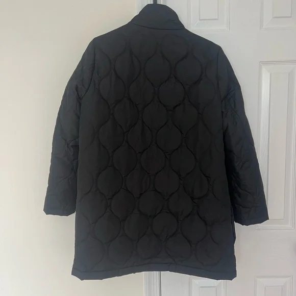 J Crew Black Quilted Coat, Womens Small - Picture 5 of 7